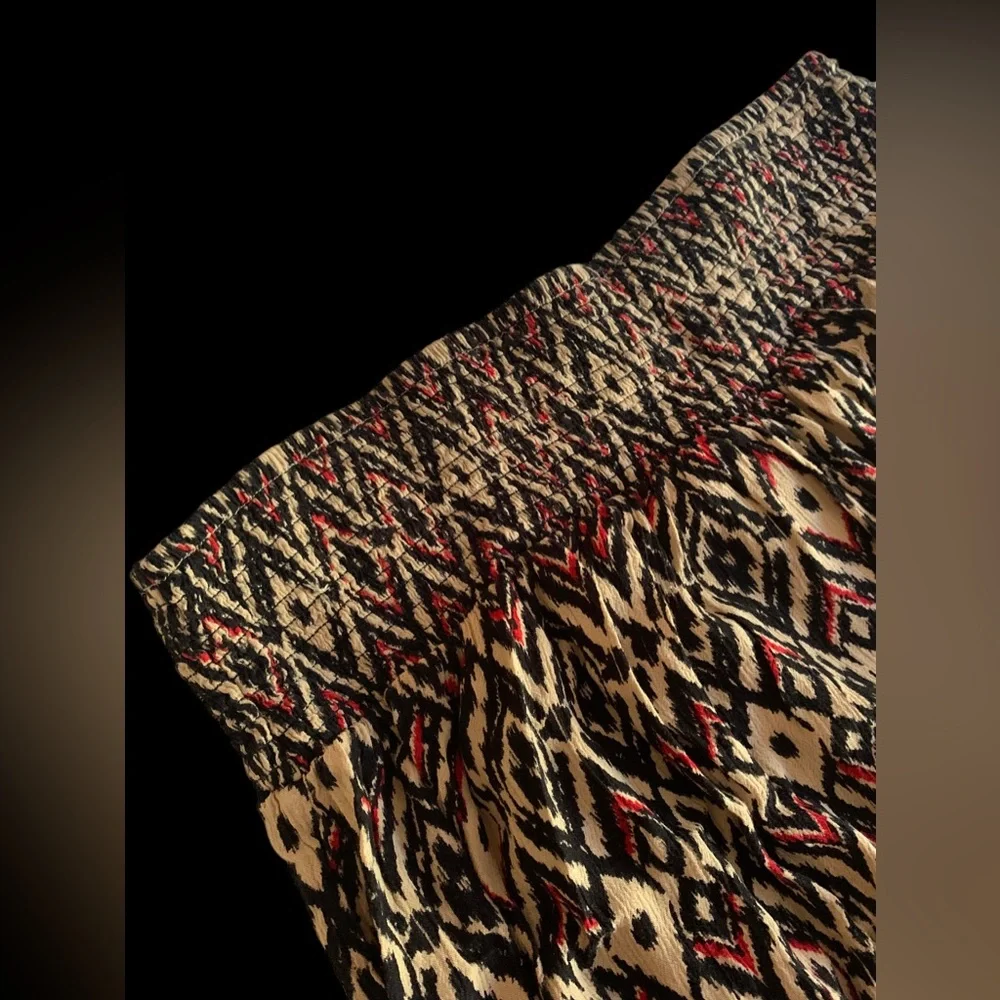 DENIM 24/7 Wide Leg Palazzo Pants Red Black & Tan Print Women’s Plus Size 18 - Picture 8 of 9